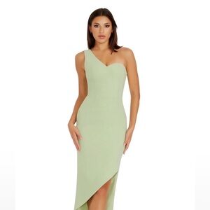 Magnolia Dress the Population One-Shoulder Mint Dress size M (NWT)